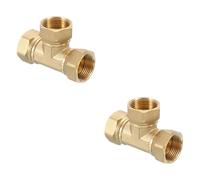Raccordo per tubo a T in ottone a 3 vie con connettore a T, adattatore a forma di T, deviatore per tubo da giardino, filtri dell'acqua e rubinetto Female x Female x Female 20mm*20mm*25mm