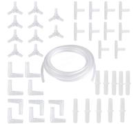 Raccordo per tubo dell'aria 40 pezzi, Y | T | L | Tipo I connettore di collegamento 4 tipi, acquario, plastica trasparente, tubo dell'ossigeno, diametro esterno 5 mm, diametro interno 4 mm (5 m)