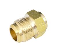 Raccordo per tubo di alimentazione a 45 gradi, standard SAE, da 1/4", 3/8", 1/2", 3/4", svasato, da girare all'estremità, in ottone, per acqua, gas, aria, carburante, (9,52 mm, 3l8 pollici, con dado