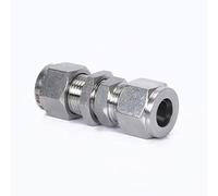 Raccordo per tubo di compressione a doppio attacco in acciaio inossidabile 304, adattatore per connettore a spinta diritta da paratia da 3 mm, 4 mm, 6 mm e 8 mm (12,7 mm (1 2))