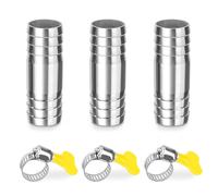 Raccordo per Tubo Dritto in Acciaio Inox, 3 Pezzi 22mm Barb Raccordi Connettori per Tubi con Fascette, 2 Vie a Forma di I Raccordo Portagomma Adattatore per Tubo Acqua, Aria