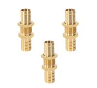 Raccordo per Tubo Passaparete in Ottone, 3 Pezzi 14mm Tubo Accoppiatore Raccordo Connettore, Ottone Tubo Portata Raccordi per Acqua, Aria, Connessione, Conversione