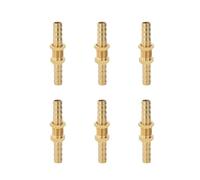 Raccordo per Tubo Passaparete in Ottone, 6 Pezzi 6mm Tubo Accoppiatore Raccordo Connettore, Ottone Tubo Portata Raccordi per Acqua, Aria, Connessione, Conversione