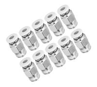 Raccordo per Tubo Push To Connect, Filettatura M10 Argento 10 Pezzi con flessibilità Ideale Raccordi Push To Connect Raccordi Pneumatici Dritti per Accessori per Stampanti 3D