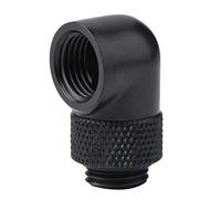 Raccordo per Tubo Rotante Ad Angolo di 90 Gradi PC Raffreddamento Ad Acqua Connettore a Gomito con Filettatura G1/4 - Rotazione di 360 Gradi, Adatto per Kit di (BLACK)