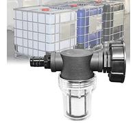 Raccordo per vasca da 1000 L connettore per tubo da giardino con funzione di filtro S60 x 6 adattatore per serbatoio dell'acqua IBC giunto per tubo da giardino per collettori di acqua piovana (agode)