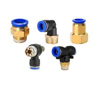 Raccordo pneumatico for aria compressa PC/PCF/SL/PB/PL 4 mm 6 mm 8 mm 10 mm 12 mm Filettatura M5 3/4" 1 Raccordi for tubi flessibili a 2 vie Connettori rapidi for tubi(OD6mm-1I2,PC (5PCS))