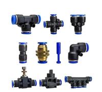 Raccordo pneumatico for tubi, raccordi rapidi for aria, raccordi rapidi for tubi flessibili, 4 mm, 6 mm, 8 mm, 10 mm, 12 mm, 14 mm, PU, PV, PE, PY, confezione da 1 pezzo.(PK,14mm)