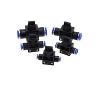 Raccordo pneumatico for valvola manuale pneumatica HVFF10 8 6 12mm OD Tubo flessibile Tubo Spingere for collegare Giunto a T con limitazione del flusso a 2 vie(10mm)