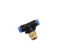 Raccordo pneumatico tipo PB Tee T connettore rapido tubo flessibile da 6-12 mm a giunto for compressore d'aria con filettatura da 1/8 1/4 3/8 1/2, 10 pezzi(PB4-01)