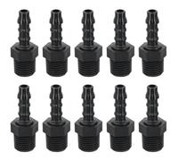 Raccordo Portagomma in Polipropilene Filetto Maschio 1/4 BSPT Ø 6 mm Confezione 10 Pezzi - AWSPLASTIC 1406PPBK