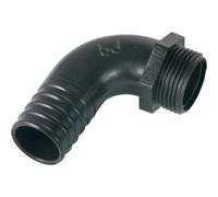 Raccordo portagomma maschio pp curvo 1" x 25 mm Nero