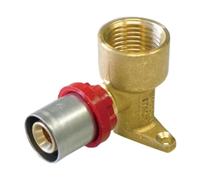 Raccordo press curvo f con flangia Compact 20 x2,0-1/2" per tubo multistrato a pressare
