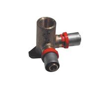 Raccordo Press Curvo Femmina con Flangia Doppia Tiemm ½ x 20
