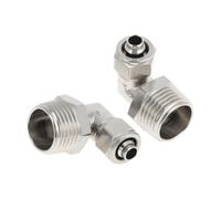 Raccordo rapido 3/8" 90° per linea aria 1/2"BSPT nichelato argento