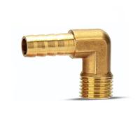 Raccordo rapido for tubo flessibile in ottone, raccordo a gomito da 6, 8, 10, 12, 16 mm a 1/4, 1/8, 1/2, 3/8, adattatore for giunto filettato maschio, oro, 1 pezzo(10mm Barb,1/2")