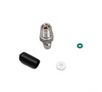 Raccordo rapido maschio da 8 mm Way Foster in acciaio inox per sistemi ad aria ad alta pressione con O-ring in poliuretano, tappo antipolvere, perno di supporto e filettatura esterna a sgancio rapido