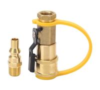 Raccordo rapido per propano, attatore a sgancio rapido per Gas Naturale 1/4 di Pollice in Ottone Resistente con valvola di intercettazione per, Campeggio e attività all'aperto