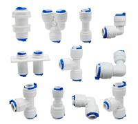 Raccordo rapido per tubo ad osmosi inversa, attacco rapido 1/4 3/8 stelo L diritto Tee RO acqua acquario raccordo per tubo in plastica (a forma di I 6,35-9,52 mm)