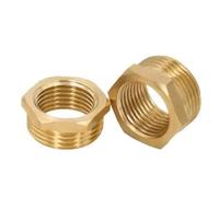 Raccordo riduttore for tubo in ottone con boccola esagonale da 1/8 1/4 3/8 1/2 3/4 F a M, adattatore for acqua e gas in rame filettato(3I8-1I2)