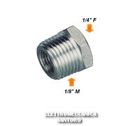 RACCORDO RIDUZIONE TUBO PISTOLA LANCIA IDROPULITRICE 1/4" FEMMINA 1/8" MASCHIO
