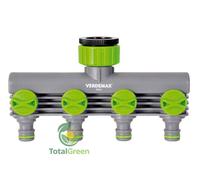 Raccordo rubinetto 4 uscite valvole indipendenti innesto rapido leve 18x14x5cm