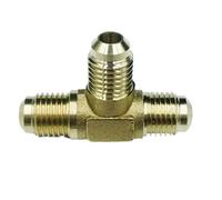 Raccordo svasato standard in ottone, raccordo a T a 3 vie, adattatore for tubo divisore, condizionatore d'aria(No Nut,6.35MM 1L4 INCH_1 PC)