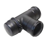 RACCORDO TEE CON TAPPO TUBO ACCIAIO INOX SP 1,2 MM NERO Ø 80 PER STUFA A PELLET