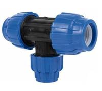 Raccordo Tee ridotto 63x50x63 in polietilene PE100 per impianti idraulici a pressione