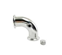 Raccordo Tri-Clamp in acciaio inossidabile 304, flangia OD64mm tubo sanitario a 90 gradi con nipplo centrale 2 pollici (51mm)(White)