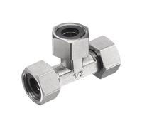 Raccordo Tubo T G1/2 Femmina Filettatura 3 Vie T Forma Dado Girevole Connettore