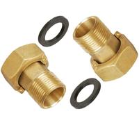 Raccordo Union in Ottone per Contatore D’acqua - Misura 1/2" × 3/4" - Set Da 2 Pezzi - Filettatura Bsp - Installazione Rapida E a Tenuta