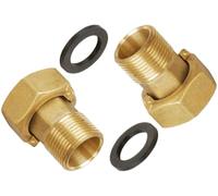 Raccordo Union in Ottone per Contatore D’acqua - Misura 3/4" × 1" - Set Da 2 Pezzi - Filettatura Bsp - per Installazione E Sostituzione Facili