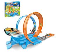 Race Car Playset, Vertical Racing, Vehicle Kit, Track Adventure Toy, Snap-Fit Pieces, Kid Friendly, Portable Carry Option, Indoor Outdoor Playtime Travel Party Use, 25.6x25x5cm