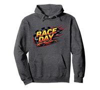 Race Day: entusiasmo per Gli Appassionati di Corse Felpa con Cappuccio, Unisex per Adulti, Grigio Scuro, XL