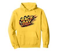 Race Day: entusiasmo per Gli Appassionati di Corse Felpa con Cappuccio, Unisex per Adulti, Limone, S