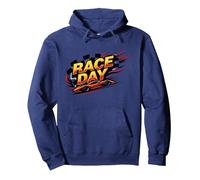 Race Day: entusiasmo per Gli Appassionati di Corse Felpa con Cappuccio, Unisex per Adulti, Navy, XL