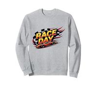 Race Day: entusiasmo per Gli Appassionati di Corse Felpa, Unisex per Adulti, Grigio Melange, S