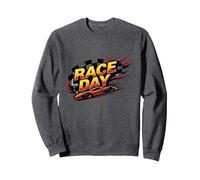 Race Day: entusiasmo per Gli Appassionati di Corse Felpa, Unisex per Adulti, Grigio Scuro, L