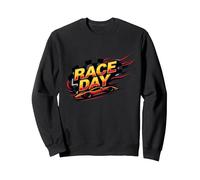 Race Day: entusiasmo per Gli Appassionati di Corse Felpa, Unisex per Adulti, Nero, XL