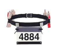 Race Number Belt - Poliestere Silk Bib Holder for Runners | Elastic Race Belt Runner Bib Strap | Regolabile Black Cycling Belts for Night Running
