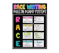 RACE Strategy Writing Poster Educational Chart for Reading Response Canvas Wall Art Classroom Home Decor(Framed,12x18inch(30x45cm))