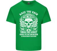 Race The Wind Biker Moto Bambini T-Shirt Ragazzi Ragazze