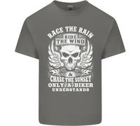 Race The Wind Biker Moto Bambini T-Shirt Ragazzi Ragazze