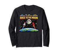 Race To The Moon Retro Arcade Space USA vs Cina Maglia a Manica