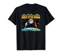 Race To The Moon Retro Arcade Space USA vs Cina Maglietta
