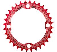 Race face narrow wide single chainring 104mm bcd rosso