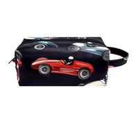 Racer Speedway Race Car Women Cosmetic Storage Bag, Hanging Makeup Toiletry Bag, Portable Leather Travel Bag School Pencil Case, Multicolore 03, 8.2x3.1x3.5 in/21x8x9 cm