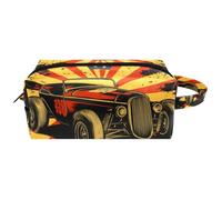 Racer Speedway Race Car Women Cosmetic Storage Bag, Hanging Makeup Toiletry Bag, Portable Leather Travel Bag School Pencil Case, Multicolore 04, 8.2x3.1x3.5 in/21x8x9 cm