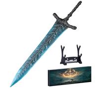 RACEROCKET Elden Ring Mandoble Luna Oscura - Spada dritta da cavaliere, modello da 30 cm, spada artigianale in metallo con supporto da esposizione, spade per arti marziali, action figure giocattolo